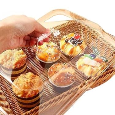 Imagem de Cesta Com Tampa, Para Comida, De Servir De Mesa Piquenique Tecida Pão(Brown)