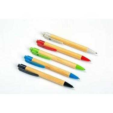 Imagem de Kit 50 Canetas de Bambu (10 de cada cor) - Canudo, Vermelha + Preta + 