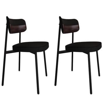 Imagem de Cadeira Alloa Fixa C/4 Pés 50 X 44,7 X 83,8 Cm C/2 Un. Corriente Preto/courino Café Corriente Preto/courino Café
