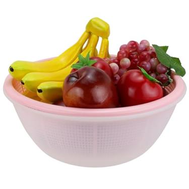 Imagem de EIKS Bacia de água de plástico com cesta de filtro para lavagem, drenagem, legumes, grãos de frutas, salada, preparo para cozinhar em casa