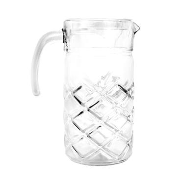 Imagem de Jarra de Vidro Transparente C/ Tampa Vermelha PINEA P/ Água, Suco e Refrigerante 1470ml