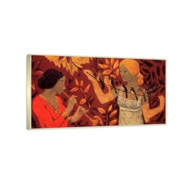 Imagem de RYLJCZ Reprodução de pinturas a óleo Paul Sérusier - Cena - Impressão de arte de paisagem vintage - Arte de parede em tela para decorações de casa e escritório 70 x 140 cm (27,6 x 55,2 pol