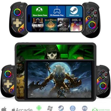 Imagem de Koiiko Game Controller for iPad, Tablet, iPhone/Android/PC/Switch/PS3/PS4 Gamepad Joystick, Supports Mobile Cloud Game, Streaming on PS5/Xbox/PC, with 7-color RGB lights/Turbo, Star Black