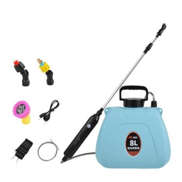 Imagem de MotiveTech Pulverizador Elétrico de Jardim Retrátil de 8L de Alta Pressão Portátil Recarregável com Alça Elétrica para Limpeza de Jardins, Use Cerca de 120 Minutos, Tamanho real