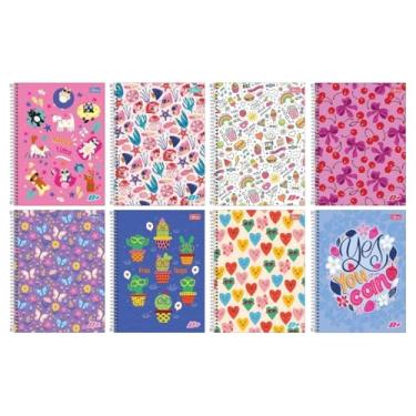 Imagem de Caderno Espiral Universitário Tilibra com 96 Folhas Pautadas D+ Feminino Aula Escolar Capa Dura