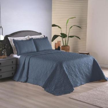 Imagem de Colcha Para Cama King Cobre Leito 3Pçs Tecido Microfibra - ENTROU COMP