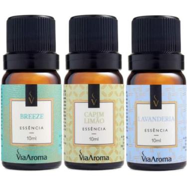Imagem de Kit 3 Essências Via Aroma - Aromatizador Aromaterapia 10ml Maça, Vanil