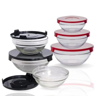 Imagem de Jogo de Potes de Vidro Marmitas Hermético com Tampa 3 Peças - Splendo