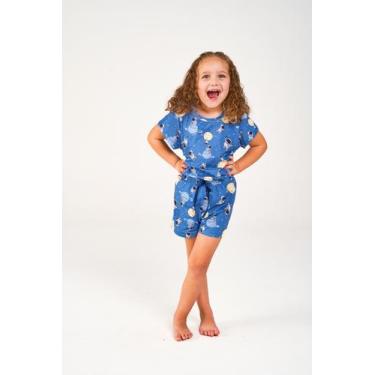 Imagem de Pijama Infantil Pele De Pêssego Space - Praqnome, Azul, 10