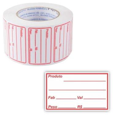 Imagem de Etiqueta 50x30mm Produto Peso Fab Preço Alimentos Doces - Fitacrel