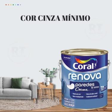 Imagem de Tinta Para Parede Acrílica Coral Renova Cor Cinza 3,2l Lavável Premium