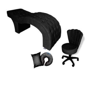 Imagem de Kit Maca + Mocho + Almofadas - Estética Fixa Profissional Estofada Cap