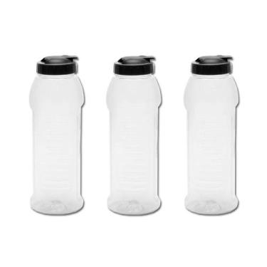 Imagem de Kit com 3 Garrafinha Garrafa Plástica Cristal 1,5L Multiuso - Docesar