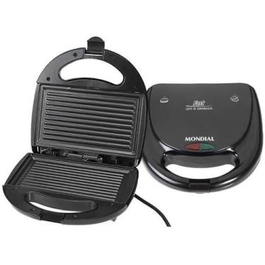 Imagem de Grill E Sanduicheira Fast Mondial 127V, Preto, 110V