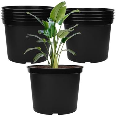 Imagem de GREANER Vasos pretos de 5 galões, 10 peças, vasos de plantas duráveis de plástico para plantas, recipiente inicial de sementes para flores, ervas, vegetais, mudas e frutas