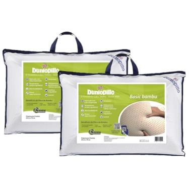 Imagem de Kit 2 Travesseiros 100% Látex Natural Basic Bambu 50x70cm - Dunlopillo