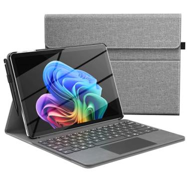 Imagem de MoKo Capa para Microsoft Surface Pro 12 polegadas 1ª edição 2025, capa protetora leve para negócios com suporte multiângulo e suporte para caneta, compatível com teclado tipo capa, cinza
