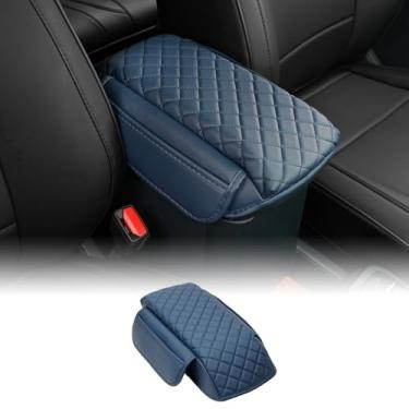 Imagem de Mabett Capa de apoio de braço para console central para Ford Maverick, protetor de console compatível com acessórios Maverick 2022 2023 2024 2025, Prevebt Pets arranhões com bolsos laterais (azul)