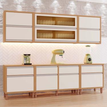 Imagem de Cozinha Completa Modulada Tuboarte Maite 100% MDF com 2 Balcão Pequeno 10 portas 4 Gavetas