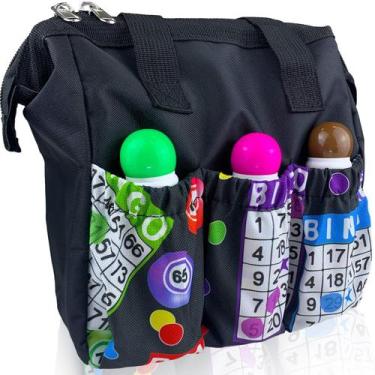 Imagem de Sacola Dacefloy Bingo Dauber com bolsos impermeáveis pretos