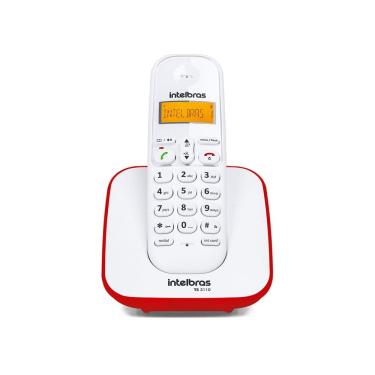 Imagem de Telefone sem Fio Digital TS 3110 Branco com Vermelho Intelbras