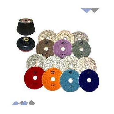 Imagem de Kit 7 Lixa+Rebolo+Prato P/ marmoretravertino - Anker