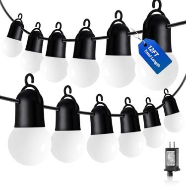 Imagem de SWEIFI Lâmpada LED para terraço branco frio inquebrável G45 esfera 12 Edison à prova d'água para Natal, varanda, deck, jardim, quintal, varanda, Halloween