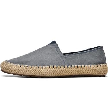 Imagem de CASMAG Sapatos masculinos modernos de tecido casuais de lona, mocassins, alpargata, lazer, caminhada, mocassim, Luz azul, 45