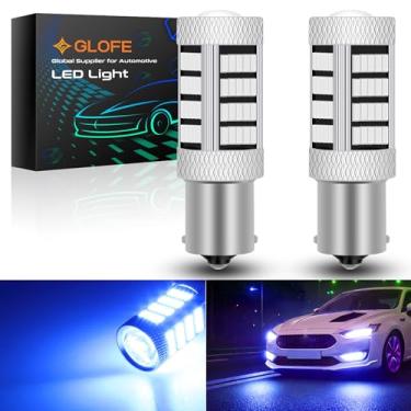 Imagem de GLOFE Lâmpada LED 4014 92SMD 1156 BA15S Luz de circulação diurna 10000K azul 400% mais brilhante, 7506 1156A 1003 1141 P21W Luz LED para luzes de seta DRL, luzes de estacionamento reversas, pacote com