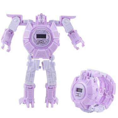 Imagem de Relógio eletrônico infantil brinquedo robô deformado brinquedo educati