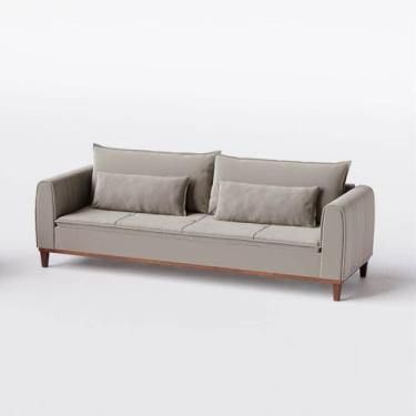 Imagem de Sofá Living Lisboa 1,80m em Veludo Castor Cascalho - Home Mobily