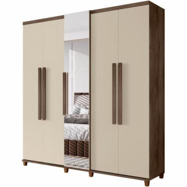 Imagem de Guarda Roupas de Casal RV Móveis Munique 5 portas com espelho sapateir