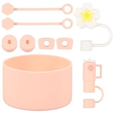 Imagem de LCZNXJJY Capa de canudo de silicone, tampas de palha redondas reutilizáveis, pontas de canudo à prova de poeira, protetor de tampa de canudo de 10 mm/0,4 pol. com bota de silicone para acessórios de