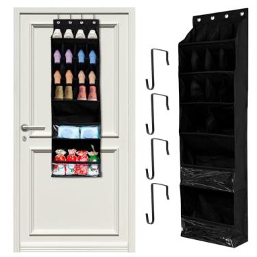 Imagem de Organizador de sapatos sobre a porta, 16 compartimentos para pendurar sapato, pano Oxford, grande capacidade, organizador de pendurar na porta, armazenamento de sapatos de parede para armário e porta