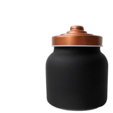 Imagem de Pote Vidro Preto Fosco 660Ml Com Tampa Hermética - Flashgoods