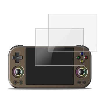 Imagem de NOUKAJU Protetor de tela para console de jogos RG477M, vidro temperado HD, dureza 9h, arranhões, anti-impressão digital, protetor de filme de vidro temperado para console de jogos portátil retrô