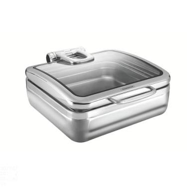 Imagem de Rechaud Tramontina Banho Maria Retangular em Aço Inox com Tampa Bascul