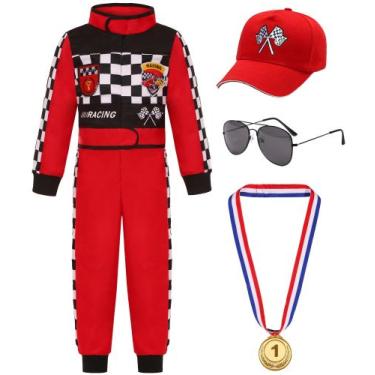 Imagem de Conjunto de fantasias de piloto de corrida para crianças Gomukot Direc