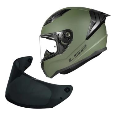 Imagem de Kit Capacete Moto Ls2 FF810 Vigo Verde Fosco + Viseira Fume (58)