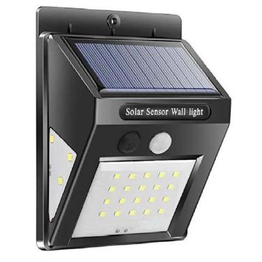 Imagem de Luminária Arandela Jardim Casa com Sensor De Presença Movimento Energia Solar