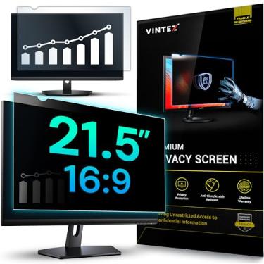 Imagem de VINTEZ Filtro de tela de privacidade de computador de 21,5 polegadas - antiarranhões - protetor antirreflexo para monitores widescreen - proporção de 16:9