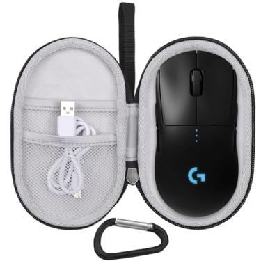 Imagem de Capa de mouse para Logitech G PRO X Superlight 2/2 DEX/ 2c para X Superlight para Pro 2 Lightspeed sem fio/mouse para jogos com fio (apenas capa) (preto e cinza)