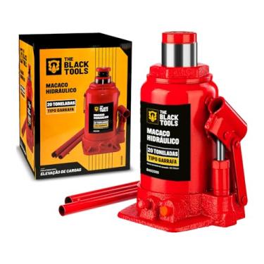 Imagem de Macaco Hidráulico Tipo Garrafa 20 Toneladas The Black Tools BHG2000 – Altura de 24,4cm a 45cm – Ferramenta para Veículos, Oficinas e Indústria