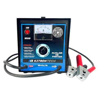 Imagem de Carregador de Bateria Automotivo 50A 12V Bivolt Portátil com Auxiliar de Partida e Rodas KitronTech