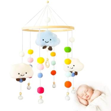 Imagem de Mobile Para Berço Infantil Estokids Nuvens Srrodentes De Pelúcia Interativo Gira