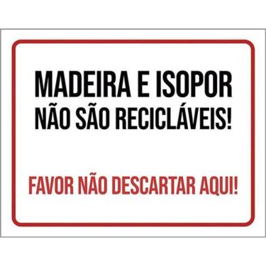 Imagem de Kit 3 Placas Madeira Isopor Não Sâo Recicláveis 36X46