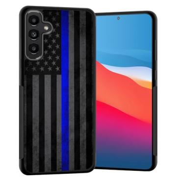 Imagem de Vobber Capa para Galaxy S25 FE, capa protetora fina com arquitetura antiarranhões TPU à prova de choque para Samsung Galaxy S25 FE 6,7 polegadas 2025, linha azul fina bandeira americana