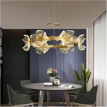 Imagem de Lustres Led Pendurado Lâmpada Acrílico Abajur Iluminação Interna Compatível com Sala de Estar Sala de Jantar Quarto, Decoração Moderna
