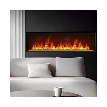 Imagem de Lareira Decorativa Lareira atomizada 3D embutida a vapor de água com 7 cores chama e 5 níveis brilho, controle remoto/por toque(Grande)