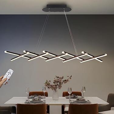 Imagem de Luminária pendente LED moderna, retrátil, para mesa de jantar, luminária suspensa, regulável, com controle remoto, altura ajustável, para escritório, cozinha, sala de jantar, sala de estar,